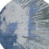 Denim Blue And Navy Blue Abstract Washable Indoor Outdoor Area Rug - 4 of 4