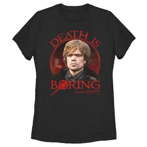 Women's Game of Thrones Tyrion Death is Boring T-Shirt - 1 of 3