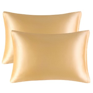 PiccoCasa Luxury Smooth Satin Hidden Zipper Closure Pillowcases 2 Pcs - 1 of 4