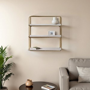 Sagebrook Home Metal Wood Floating Wall Shelves, Storage and Display, Decorative Wall Shelf Organization - 1 of 4