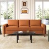 Okak Modern Solid Wood Teddy Fabric Futon Sofa for Living Room Bedroom,3-Seat Rest Sofa with Comfy Backrest & Curved Armrest - 3 of 4