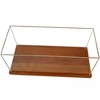 HomeRoots 28" Wood Brown Glass Standard Display Stand - 3 of 4