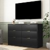 MOEPISY Simply Modern 6-Drawer Dresser, Chest of Drawers for Bedroom, Living Room, Hallway, and Entryway Black - 4 of 4