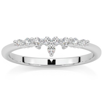 Pompeii3 1/5Ct Stackable Diamomnd Anniversary Ring Wedding Band 14k Gold Lab Created
