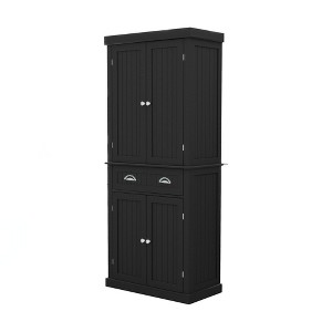 Gulches 71" Kitchen Pantry Storage Cabinet with 4 Doors, Drawer & 2 Adjustable Shelves - Freestanding, Stylish & Spacious for Dining Room, Living Room - 1 of 4