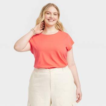 Women's Fitted Short Sleeve T-Shirt - Universal Thread™ Light Red 4X