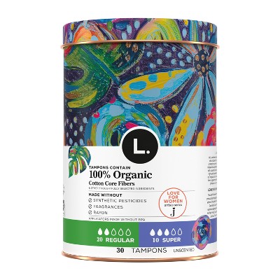 L. Reusable Tin Regular Super Tampons - 30ct