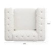 GustoWave Classic Chesterfield Sofa Chair, Tufted Arm Chair with Solid Wood Legs Thick Cushion, Pet-Friendly Couch Chair, White - 2 of 4