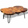 vidaXL Coffee Table End Table with Iron Legs 4 Trunks Solid Wood Sheesham - 4 of 4