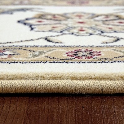 Ivory Elegance 6'7" x 9'6" Hand-Knotted Style Synthetic Area Rug