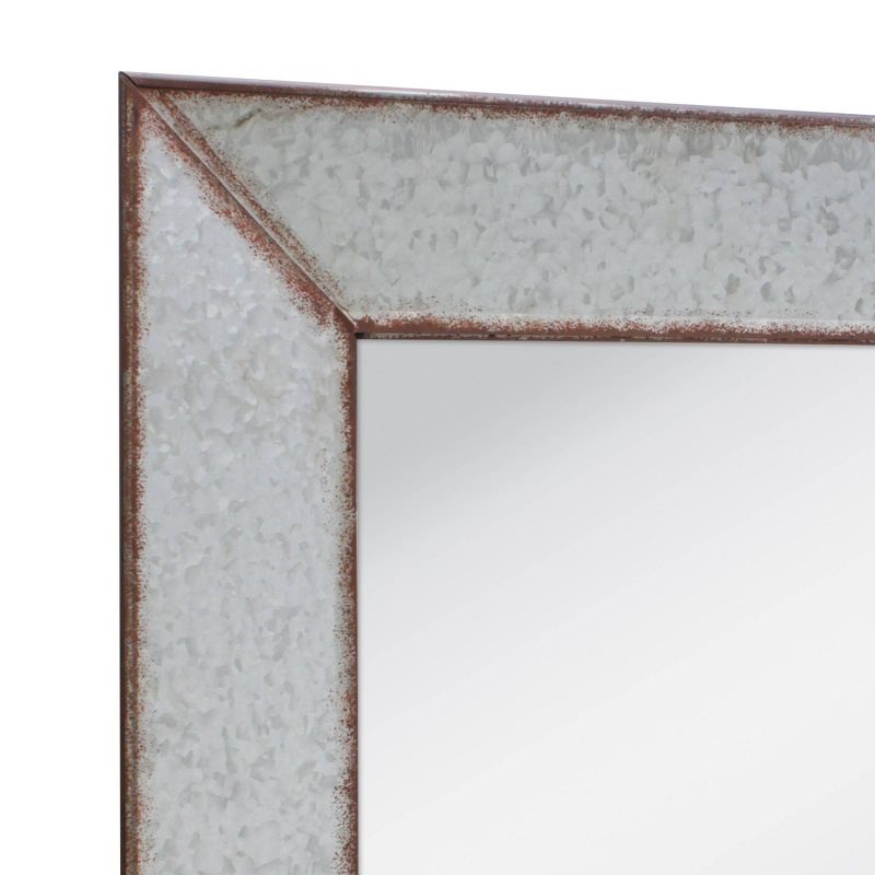 28&#34; x 22&#34; Rectangular Galvanized Metal Wall Hanging Mirror Silver - Stonebriar Collection, 5 of 7