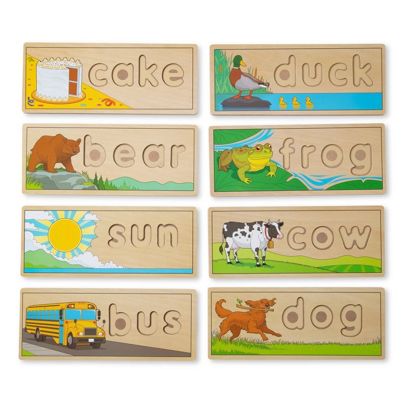 Melissa &#38; Doug See &#38; Spell Wooden Educational Toy With 8 Double-Sided Spelling Boards and 64 Letters, 5 of 18