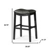 HomeRoots 31" Charcoal and Black Faux Leather and Solid Wood Backless Bar Height Bar Chair - 3 of 4