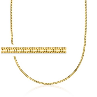 Ross-Simons Italian 2.4mm 18kt Gold Over Sterling Snake-Chain Necklace