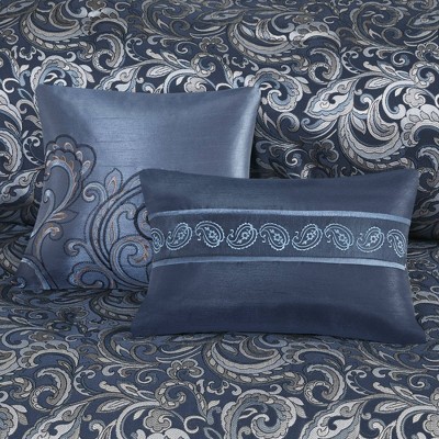 Navy Microfiber California King 24-Piece Bedding Set