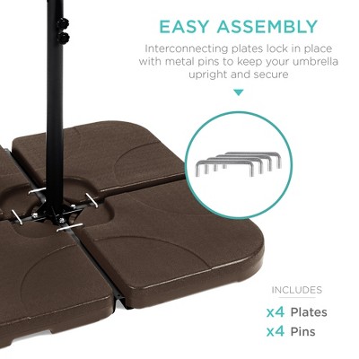 Brown Plastic Square Parasol Base with Easy-Fill Spouts