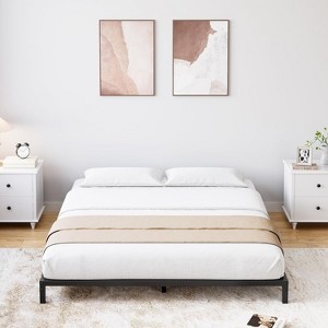 Bed Frame No Box Spring Needed, Heavy Duty Metal Platform Bed Frame for Bedroom Easy Assembly, Noise Free, Black - 1 of 4