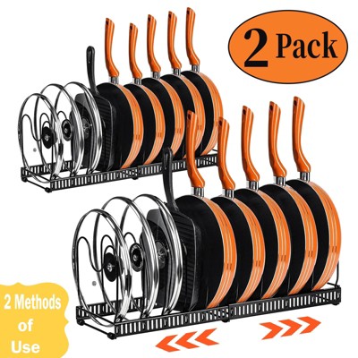 2 Pack Expandable Pot Lid Rack Organizer