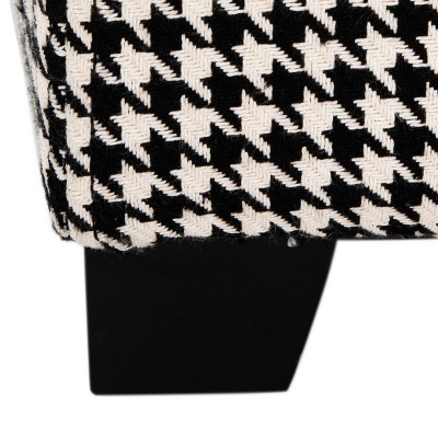 Transitional Harrison Black & White Birchwood Tray Ottoman