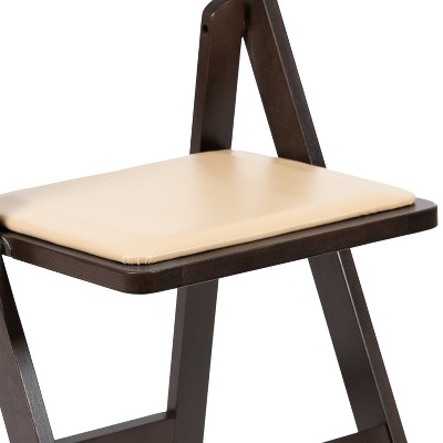 Elegant Chocolate Folding Chair with Detachable Vinyl Seat