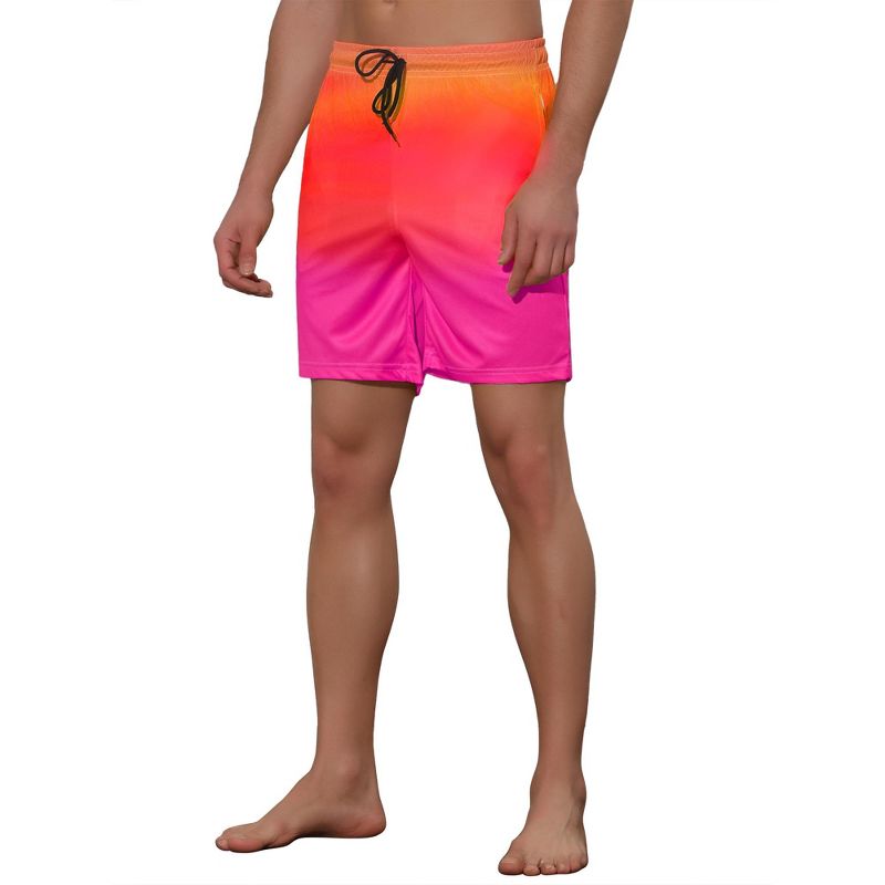 Lars Amadeus Men's Contrast Color Drawstring Waist Beach Swimwear Shorts, 4 of 6