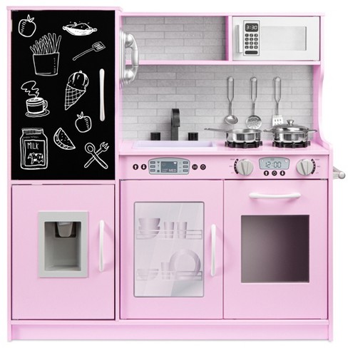 Best Choice Products Pretend Play Kitchen Wooden Toy Set For Kids With Telephone Utensils Oven Microwave Target
