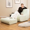 Costway Bean Bag Chair with Ottoman High Elasticity Sponge Non-slip Bottom & Velvet Cover Green/Brown - 4 of 4