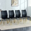 GlasFlength Accent Chairs Premium Upholstered Seating Comfortable High Back Design For Dining Kitchen Living Spaces, Black, 17.9"*16.9"*34.3" - 2 of 4