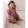 MiniMoi 2 Piece Baby and Toddler Girls "Juliet" Mixed Knit Cardigan and Legging Set Bridal Rose 18 Months - 2 of 3