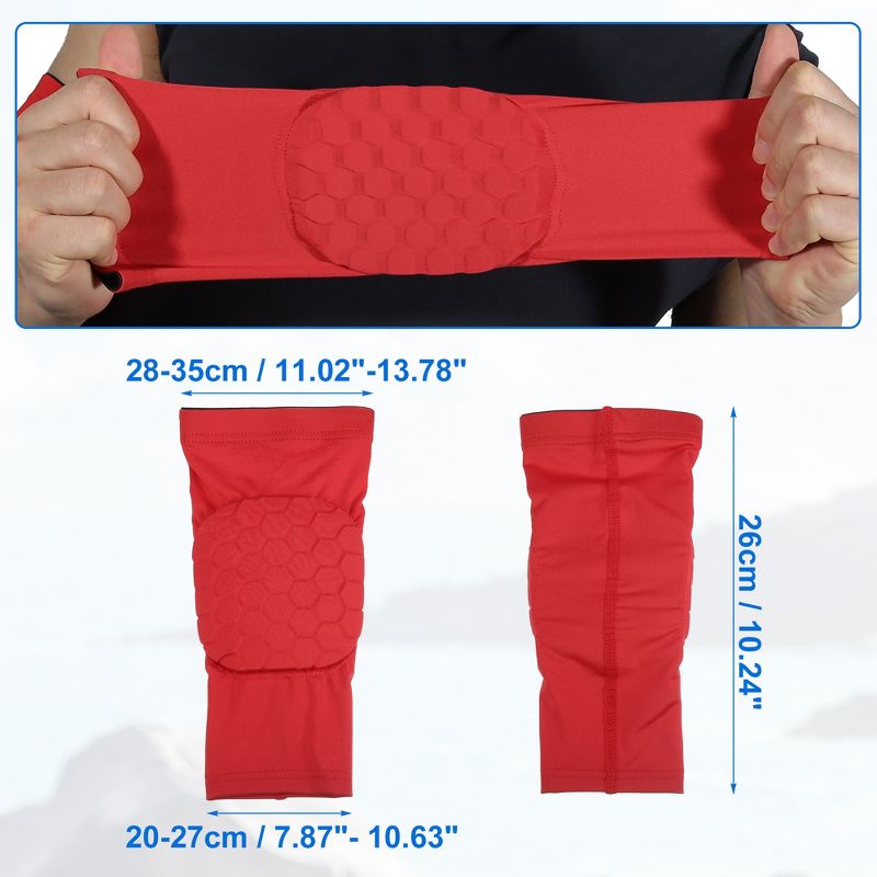 Unique Bargains 2pcs Elbow Brace Support Sleeve Elbow Pad Sleeve for Women Men Red XL Size, 2 of 4