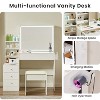 Dexmalle Makeup Vanity Desk with Lighted Mirror Charging Station 3-Color LED Lights - 3 of 4
