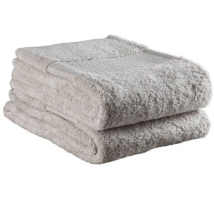 HomeRoots Set of Two Beige Cotton 16" X 30" Quick Dry Terry Cloth Hand Towels - 1 of 3