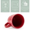 Elanze Designs Joy Raw Clay Bottom Red 16 ounce Ceramic Christmas Coffee Mugs Set of 4 - 3 of 4