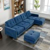 110" L-Shape Sectional Sofa Convertible Couch with Ottoman Versatile Configuration for Living Room, Apartment, Office-- Frevyn - 4 of 4