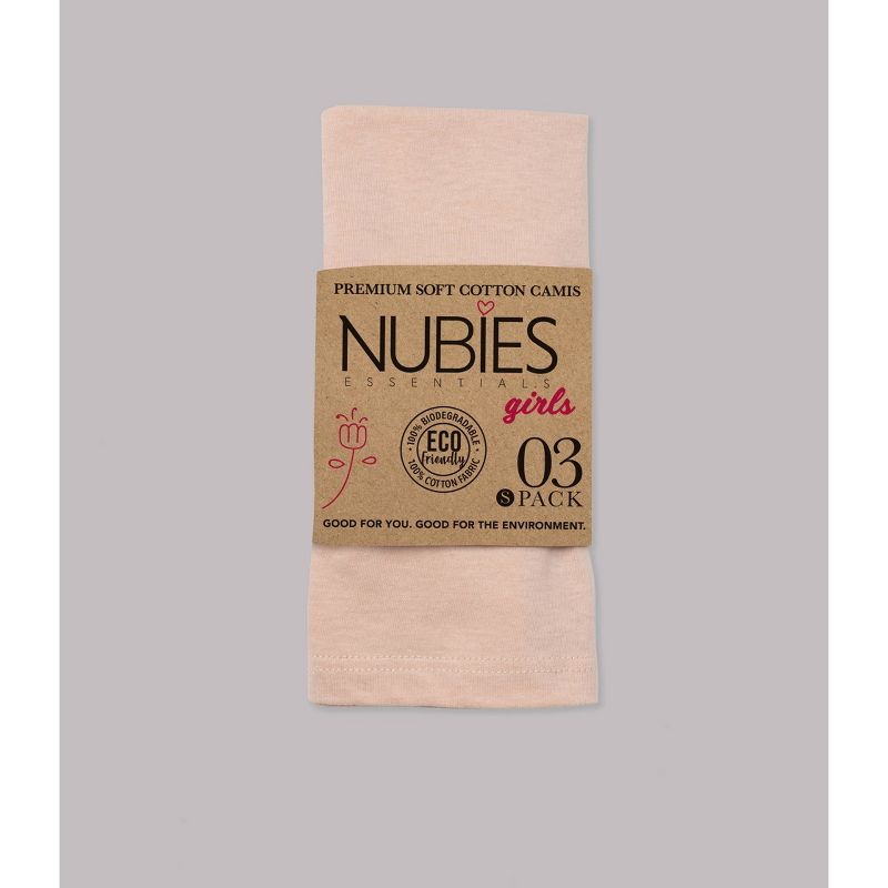Nubies Essentials Girls' 3pk Cami - Tan, 4 of 5