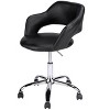 Office Chair, Adjustable Height, Swivel, Ergonomic, Armrests, Computer Desk, Work, Black Leather Look, Chrome Metal, Contemporary, Modern - 2 of 4