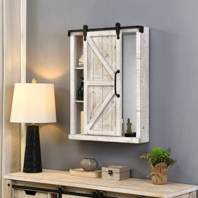 Winona Farmhouse Barn Door Cabinet Mirror - FirsTime