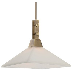 Uttermost Brass Steel Pendant Light 13" Wide Modern Frosted Glass Shade for Dining Living Room House Entryway Bedroom Kitchen Home - 1 of 1