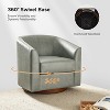 Set of 2 Molly Modern 360-degree Swivel Barrel Genuine Leather Chair with Solid Wood Base|ARTFUL LIVING DESIGN - 4 of 4