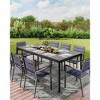 Iron Frame Aluminum Table with Aluminum Tabletop - Full KD Rectangular Table, Sturdy Iron Legs, Modern Dining and Office Work Desk - 4 of 4