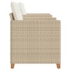 vidaXL 3 Piece Bistro Set with Cushions Beige Poly Rattan Acacia Wood - 4 of 4