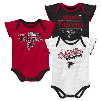 NFL Atlanta Falcons Girls' Newest Fan 3pk Bodysuit Set 18 M