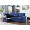 Dolonm Upholstered Pull-Out Sectional Sofa with Storage Chaise, Converts to Twin Sleeper, Removable Back Cushions - 3 of 4