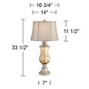 Barnes and Ivy Freida Table Lamp 33 1/2" Tall Mercury Glass Urn Off White Fabric Bell Shade for Bedroom Living Room Bedside Nightstand Office Kids - 4 of 4