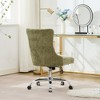Modern Chenille Upholstered Tufted Office Chair with Nailhead Trim, Adjustable Swivel Desk Chair with Chrome Metal Base-- Frevyn - 4 of 4