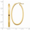 Black Bow Jewelry 3mm x 43mm 14k Yellow Gold Polished Flat Tube Large Oval Hoop Earrings - 4 of 4