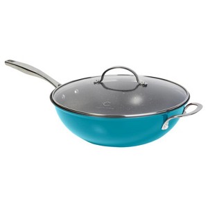 Curtis Stone Dura-Pan+ 11" Wok with Lid Refurbished - 1 of 3