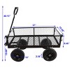 YONWAY Heavy Duty 660 Lbs Capacity Mesh Steel Garden Cart Folding Utility Wagon with Removable Sides10 inch Tire - 3 of 4