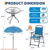 6 Pieces Patio Dining Set w/ Umbrella, Outdoor Furniture Set with 4 Folding Dining Chairs, Garden Patio Furniture Set w/ Umbrellas - 3 of 4