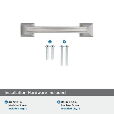 Satin Nickel 3-Inch Traditional Bar Pull with Mounting Hardware